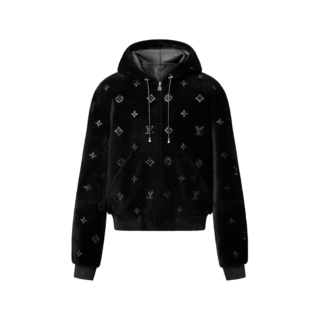 Monogram Embellished Shearling Hoodie - Ready to Wear | LOUIS VUITTON